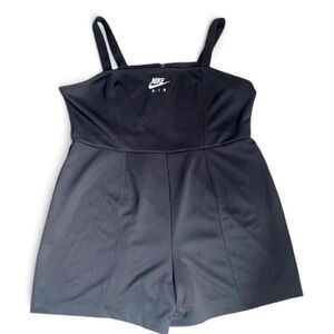 NWOT Nike Air Black Knit Romper Straight Neck Jumpsuit Bodysuit